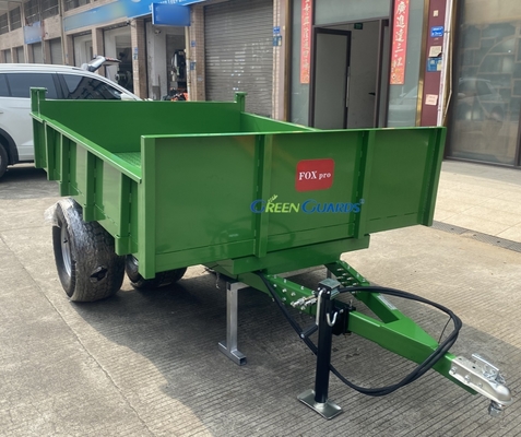 Trailer dump hidrolik pertanian bertenaga PTO OEM 3-10 ton, kapasitas 210*160*30cm, dengan rakitan ban inti