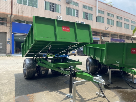 Trailer dump hidrolik pertanian bertenaga PTO OEM 3-10 ton, kapasitas 210*160*30cm, dengan rakitan ban inti
